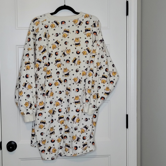 Vintage Simply Basic Cat Flanel Night Gown Pajamas XL - Picture 2 of 5
